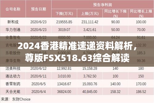 2024香港精準(zhǔn)速遞資料解析，尊版FSX518.63綜合解讀