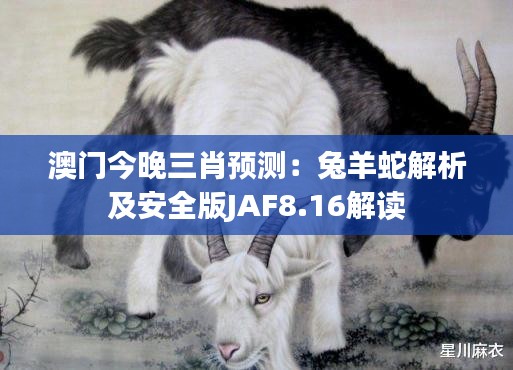 澳門(mén)今晚三肖預(yù)測(cè)：兔羊蛇解析及安全版JAF8.16解讀