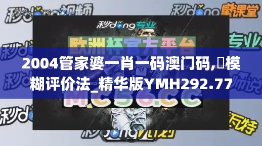 2004管家婆一肖一碼澳門(mén)碼,?模糊評(píng)價(jià)法_精華版YMH292.77