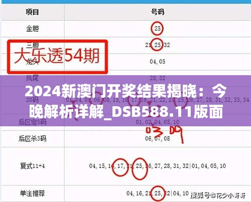 2024新澳門開獎結(jié)果揭曉：今晚解析詳解_DSB588.11版面