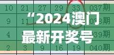 “2024澳門最新開(kāi)獎(jiǎng)號(hào)碼解讀，精選預(yù)測(cè)版YVM543.74詳解”