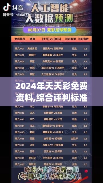 2024年天天彩免費資料,綜合評判標準_探索版GZV365.41