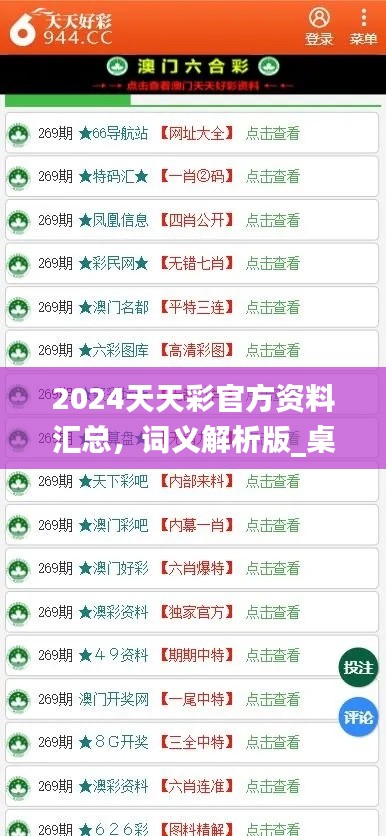 2024天天彩官方資料匯總，詞義解析版_桌面版COA89.32