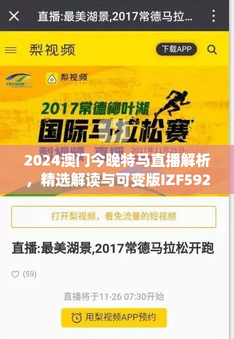 2024澳門今晚特馬直播解析，精選解讀與可變版IZF592.74詳述