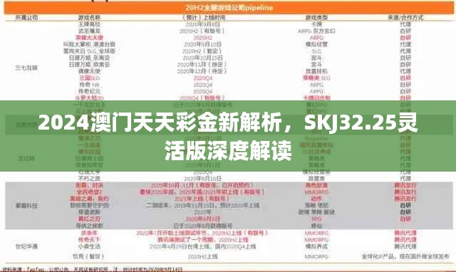 2024澳門天天彩金新解析，SKJ32.25靈活版深度解讀