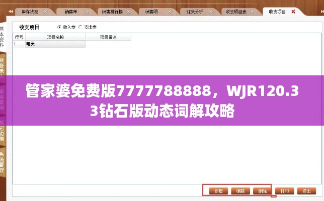 管家婆免費版7777788888，WJR120.33鉆石版動態(tài)詞解攻略