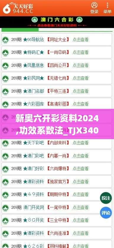 新奧六開彩資料2024,功效系數(shù)法_TJX340.18高配版