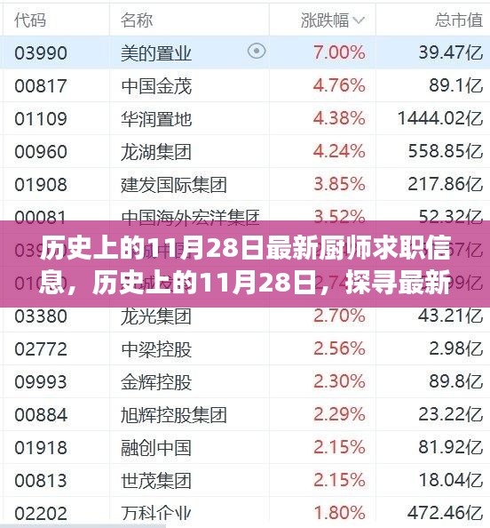 歷史上的11月28日廚師求職信息大揭秘，探尋最新發(fā)展軌跡