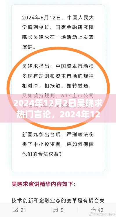 吳曉求熱門言論深度解讀與前沿洞察，2024年12月2日的觀點(diǎn)分享