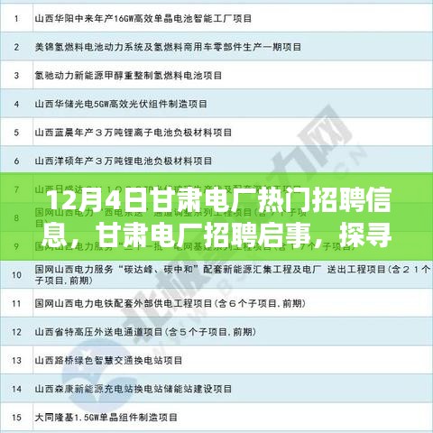 甘肅電廠招聘啟事，探尋自然美景之旅，尋找內(nèi)心的寧靜與平和