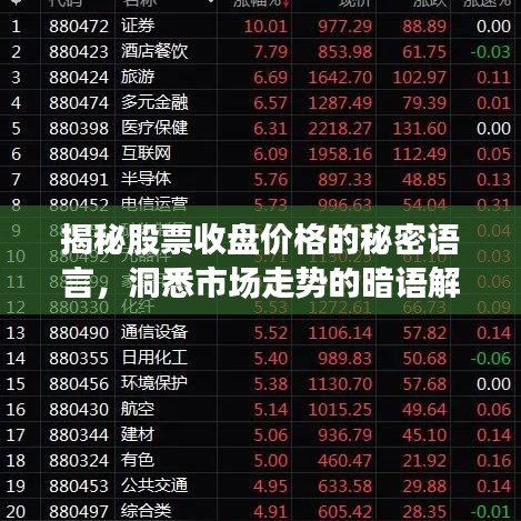 揭秘股票收盤價(jià)格的秘密語言，洞悉市場走勢的暗語解讀