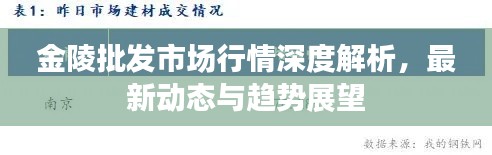 金陵批發(fā)市場行情深度解析，最新動態(tài)與趨勢展望