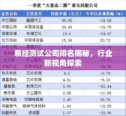 易經(jīng)測試公司排名揭秘，行業(yè)新視角探索