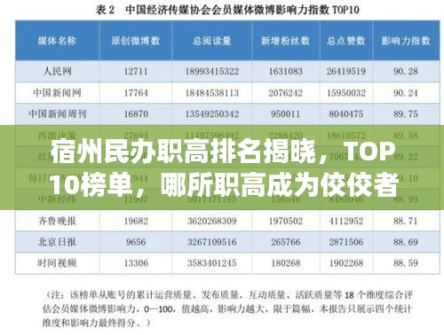 宿州民辦職高排名揭曉，TOP10榜單，哪所職高成為佼佼者？