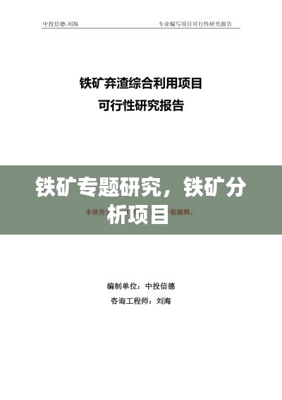 鐵礦專題研究，鐵礦分析項目 