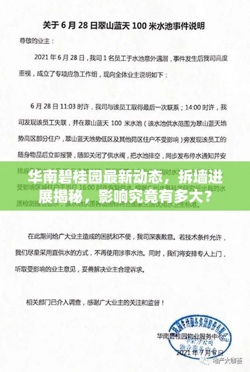 華南碧桂園最新動態(tài)，拆墻進展揭秘，影響究竟有多大？