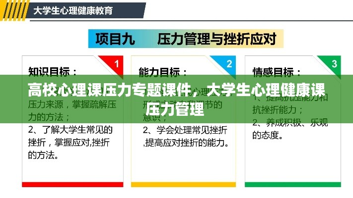 高校心理課壓力專題課件，大學(xué)生心理健康課壓力管理 