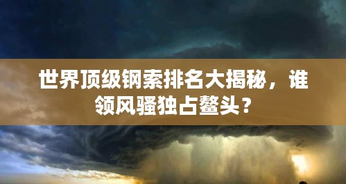 世界頂級鋼索排名大揭秘，誰領(lǐng)風(fēng)騷獨(dú)占鰲頭？