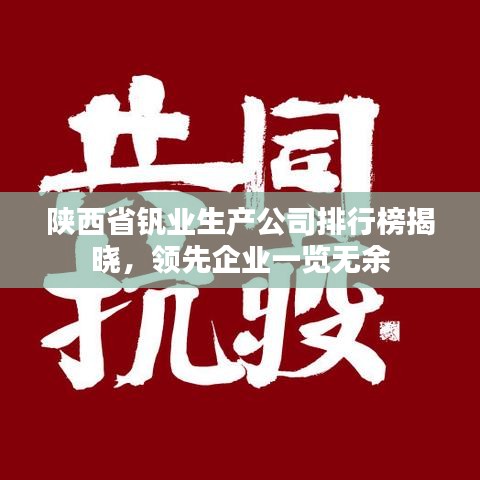 陜西省釩業(yè)生產(chǎn)公司排行榜揭曉，領(lǐng)先企業(yè)一覽無余