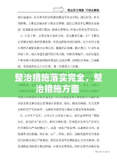 整治措施落實完全，整治措施方面 